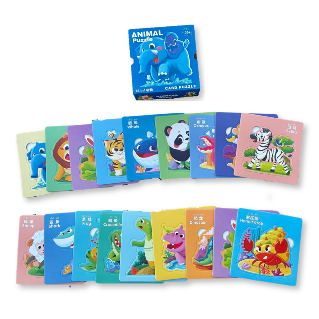 Image of Chinese English Pinyin Bilingual Puzzle Animal version for Toddlers with cover